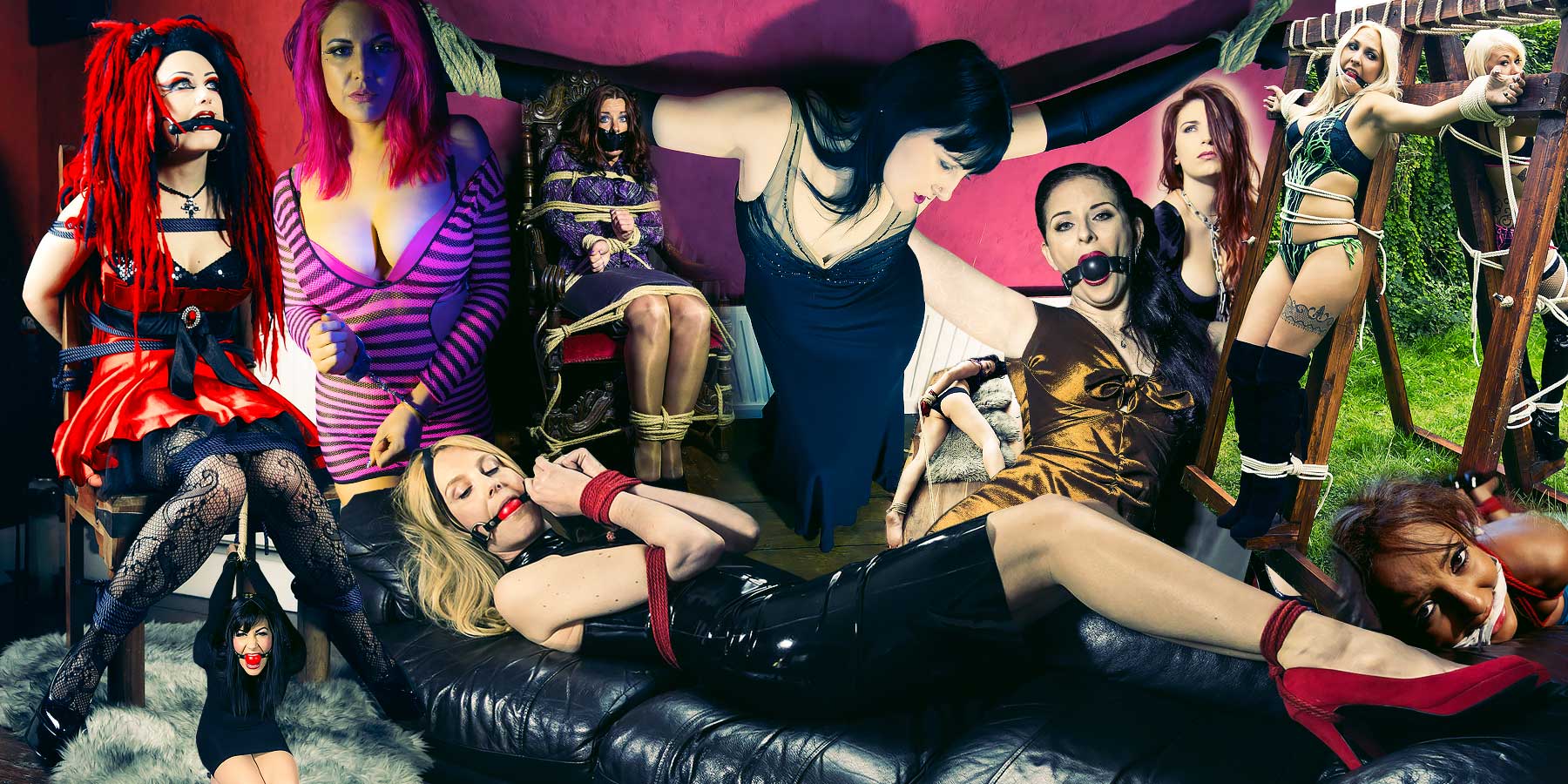 A collage of Limited Audience bondage pictures